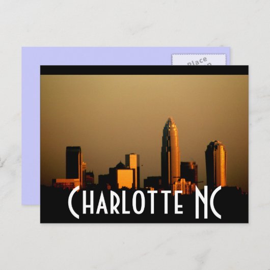 Charlotte NC Briefkaart (Voorkant / Achterkant)