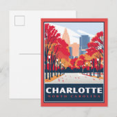 Charlotte, NC Briefkaart (Voorkant / Achterkant)
