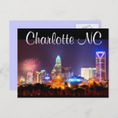 Charlotte NC Briefkaart (Voorkant / Achterkant)
