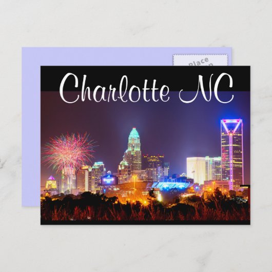 Charlotte NC Briefkaart (Voorkant / Achterkant)