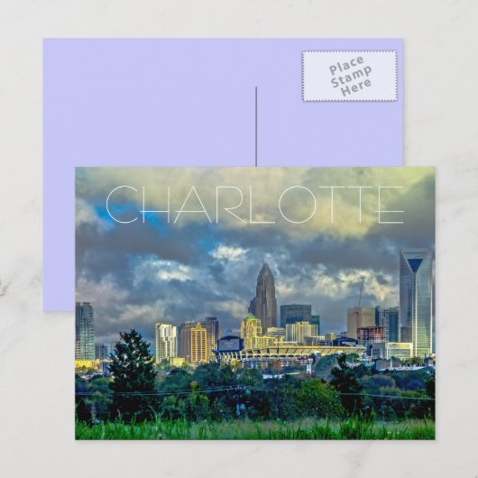 Charlotte NC Briefkaart (Voorkant / Achterkant)