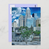 Charlotte NC Briefkaart (Voorkant / Achterkant)
