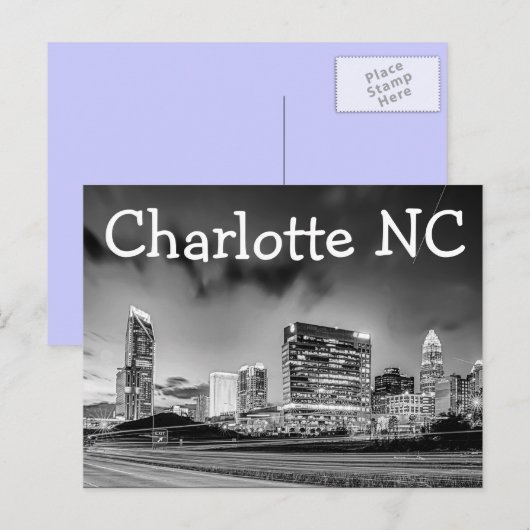Charlotte NC Briefkaart (Voorkant / Achterkant)