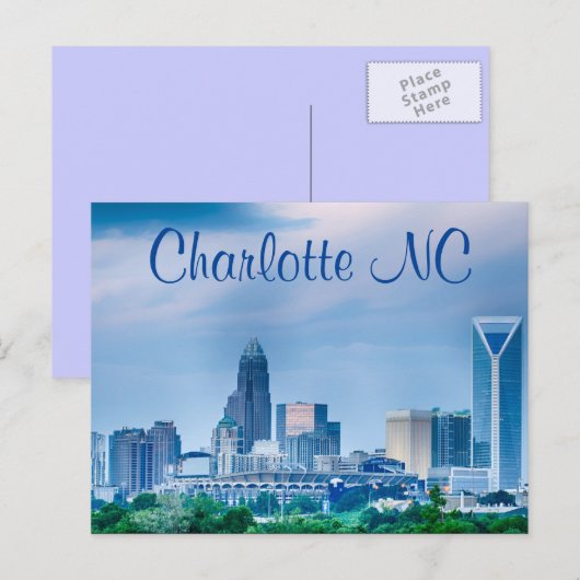 Charlotte NC Briefkaart (Voorkant / Achterkant)