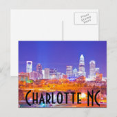 Charlotte NC Briefkaart (Voorkant / Achterkant)