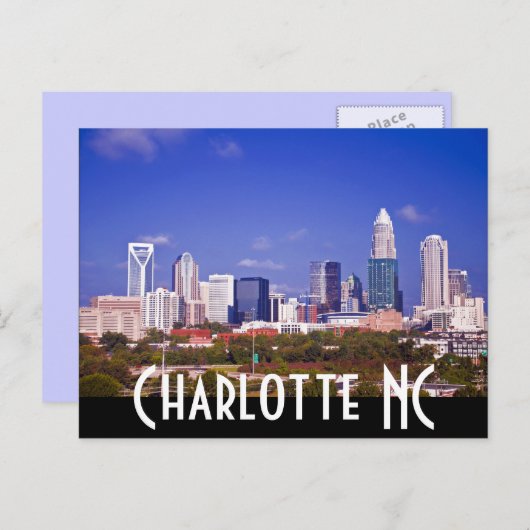 Charlotte NC Briefkaart (Voorkant / Achterkant)