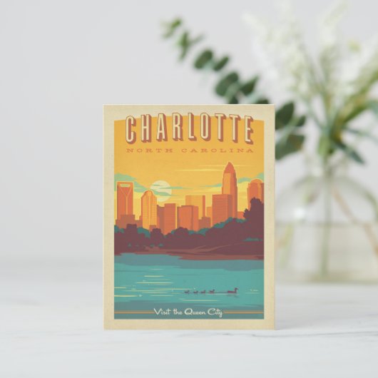 Charlotte, NC Briefkaart (Staand voorkant)