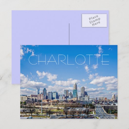 Charlotte NC Briefkaart (Voorkant / Achterkant)