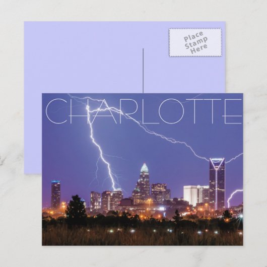 Charlotte NC Briefkaart (Voorkant / Achterkant)