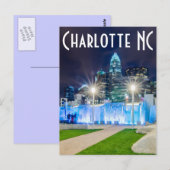 Charlotte NC Briefkaart (Voorkant / Achterkant)