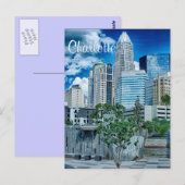 Charlotte NC Briefkaart (Voorkant / Achterkant)