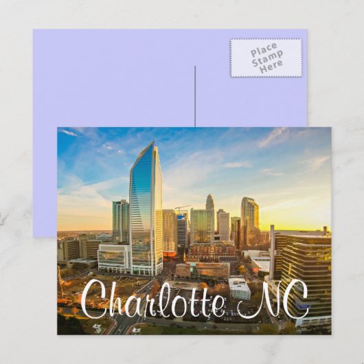 Charlotte NC Briefkaart (Voorkant / Achterkant)