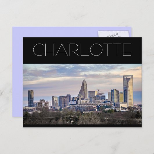 Charlotte NC Briefkaart (Voorkant / Achterkant)