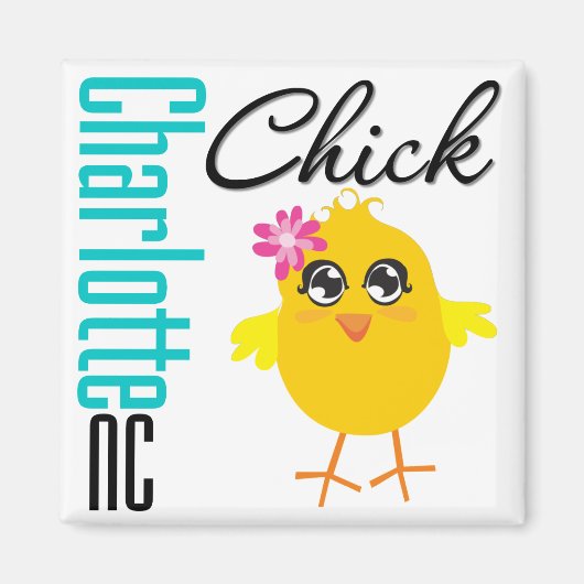 Charlotte NC Chick Magneet (Voorkant)