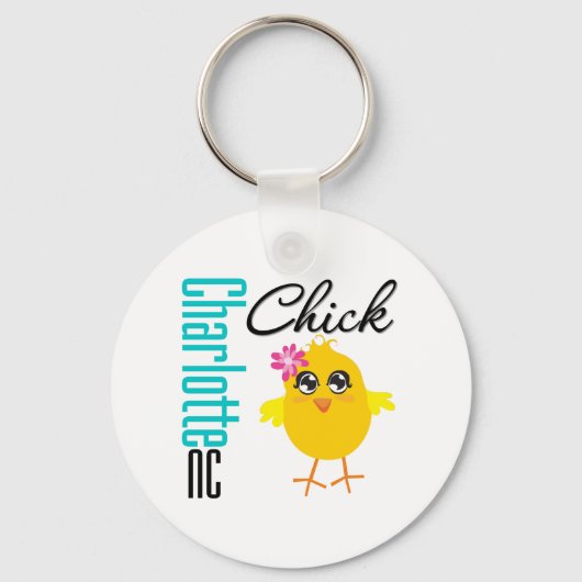 Charlotte NC Chick Sleutelhanger (Voorkant)