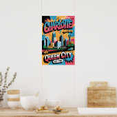 Charlotte NC Graffiti Stedelijk Reisposter Poster (Keuken)