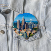 Charlotte, NC luchtfoto Ronde Button 4,0 Cm (In situ)