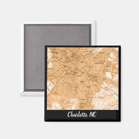 Charlotte NC Magneet (Voorkant / Achterkant)