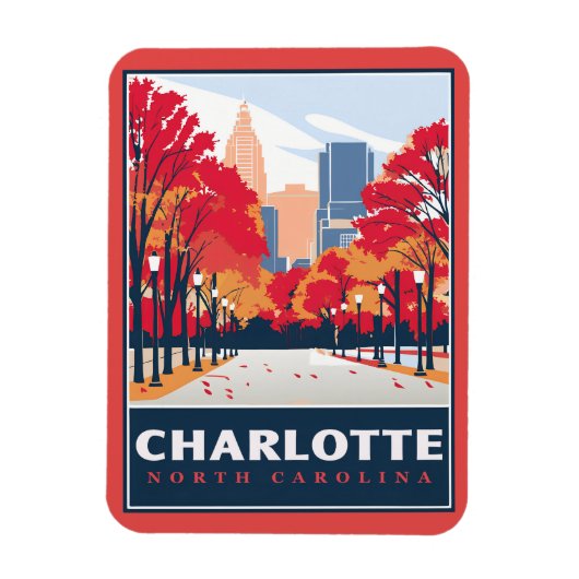 Charlotte, NC Magneet (Verticaal)