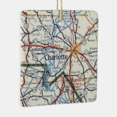 Charlotte NC  Map Keramisch Ornament (Rechts)