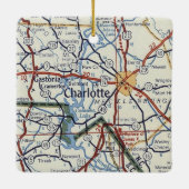 Charlotte NC  Map Keramisch Ornament (Achterkant)
