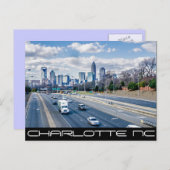 Charlotte NC - QUEEN CITY Briefkaart (Voorkant / Achterkant)