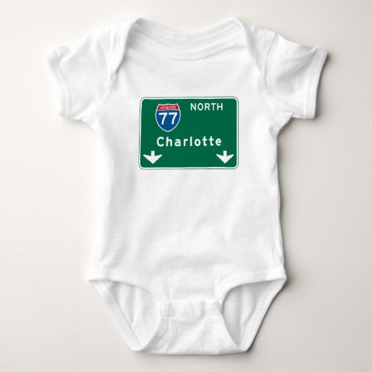 Charlotte, NC Road Sign Romper (Voorkant)