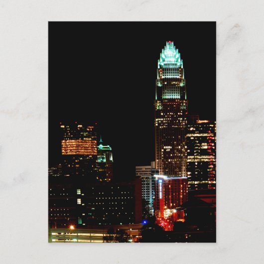 Charlotte NC Skyline Briefkaart (Voorkant)