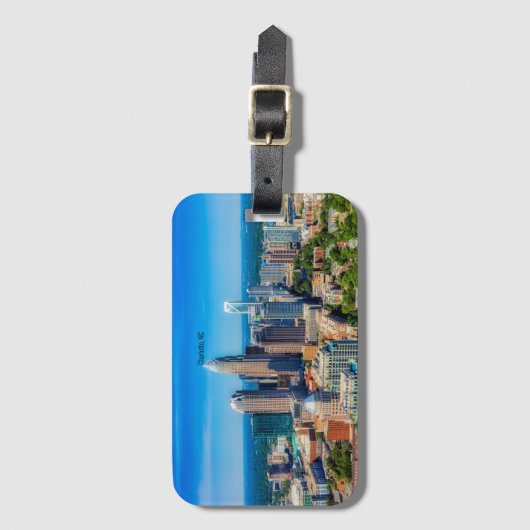 Charlotte, NC skyline foto Bagagelabel (Voorkant (verticaal))