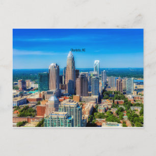 Charlotte, NC skyline foto Briefkaart