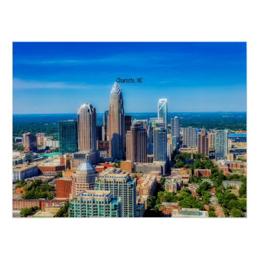 Charlotte, NC skyline foto Perfect Poster (Voorkant)