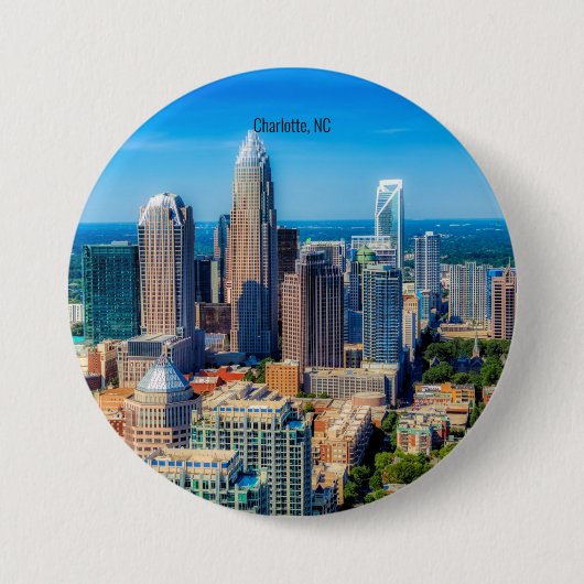 Charlotte, NC skyline foto Ronde Button 7,6 Cm (Voorkant)