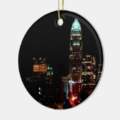 Charlotte NC Skyline Keramisch Ornament (Links)