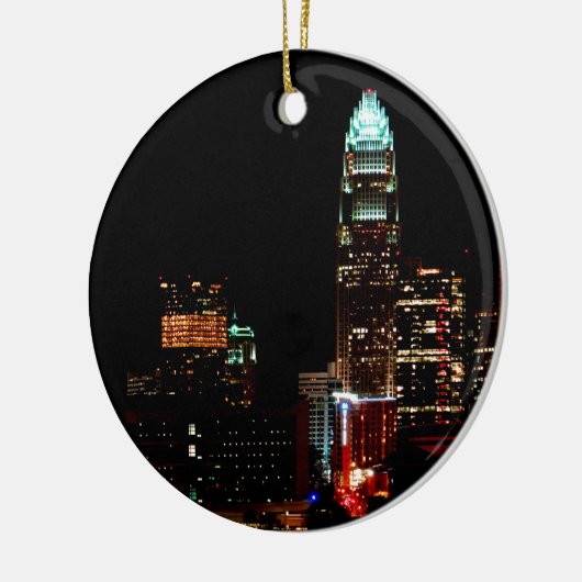 Charlotte NC Skyline Keramisch Ornament (Links)
