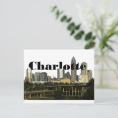 Charlotte NC Skyline met Charlotte in de hemel Briefkaart (Staand voorkant)