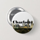 Charlotte NC Skyline met Charlotte in de hemel Ronde Button 5,7 Cm (Voorkant /achterkant)