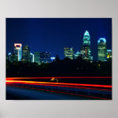 Charlotte NC Skyline Poster (Voorkant)