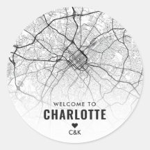 Charlotte, NC Stadskaart | Bruiloft Welkom
