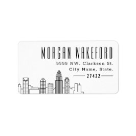 Charlotte, NC: Stijlvolle skyline groot label