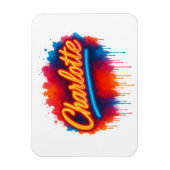 Charlotte Neon Script – Street Art Splash Design Magneet (Verticaal)