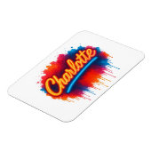 Charlotte Neon Script – Street Art Splash Design Magneet (Linkerzijde)