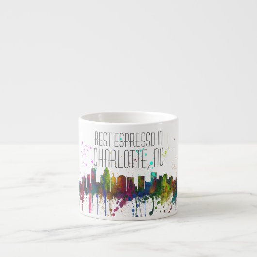 CHARLOTTE, NOORD CAROLINA SKYLINE ESPRESSO KOP (Voorkant)