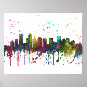 CHARLOTTE, NOORD CAROLINA SKYLINE POSTER