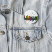 CHARLOTTE, NOORD CAROLINA SKYLINE RONDE BUTTON 5,7 CM (In situ)