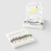 CHARLOTTE, NOORD CAROLINA SKYLINE STENEN ONDERZETTER (Zijkant)