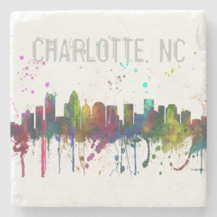 CHARLOTTE, NOORD CAROLINA SKYLINE STENEN ONDERZETTER