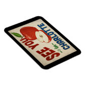 Charlotte North Carolina Apple - Vintage Travel Magneet (Rechterzijde)