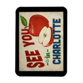Charlotte North Carolina Apple - Vintage Travel Magneet (Verticaal)