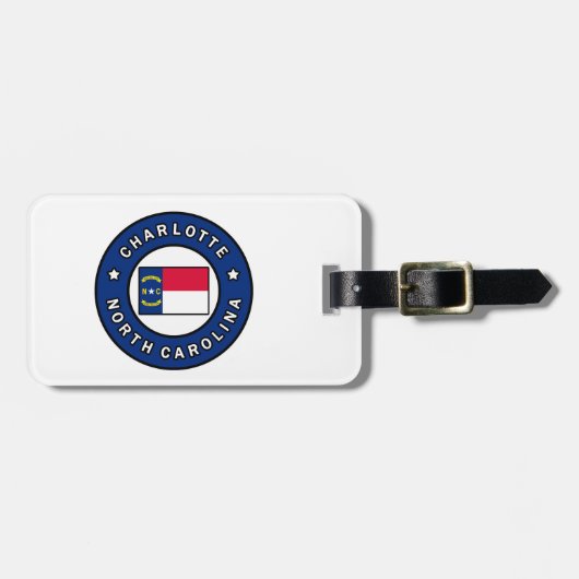 Charlotte North Carolina Bagagelabel (Voorkant horizontaal)
