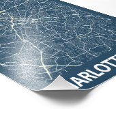 Charlotte - North Carolina Blueprint City Map Foto Afdruk (Hoek)